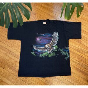 VTG 90s XXL 2XL Lake Tahoe Barn Owl Nature Habitat Single Stitch T-Shirt USA